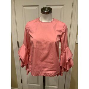 Roksanda Pink Ruffle Flare Long Sleeve Top, Size 4 (US), 8 (UK)